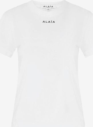 Alaia Logobesticktes Kurzarm-T-Shirt