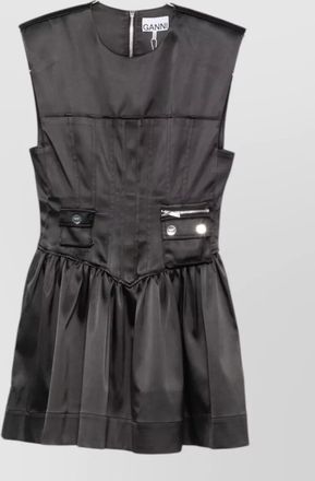 Ganni sleeveless satin corset mini dress