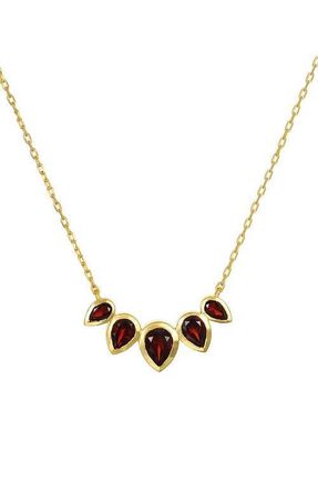 Satya Jewelry Ignite Strength Garnet Petal Necklace in Red at Nordstrom