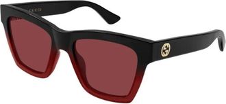 Gucci Vierkante zonnebril - Dames - Zonnebrillen - Zwart - 54 MM - Nylon - Accessoires