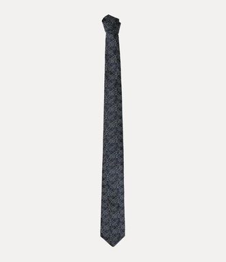 Vivienne Westwood Tie 7cm Graffiti Orb Navy Blue Men