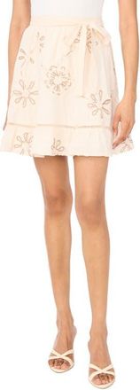 Vince Camuto Embroidered Tie Waist Miniskirt in New Ivory at Nordstrom, Size X-Small