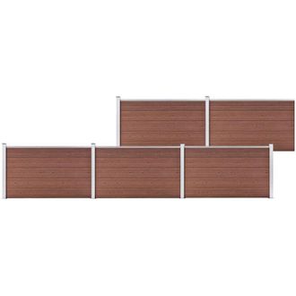 vidaXL Valla De Jard&iacute;n De Wpc Marr&oacute;n 872x106 Cm Vidaxl