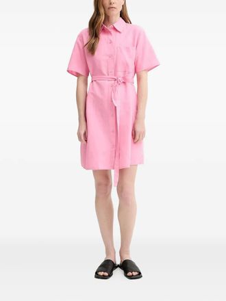 Marc O'Polo Mini-blousejurk met ceintuur en korte mouwen - Roze