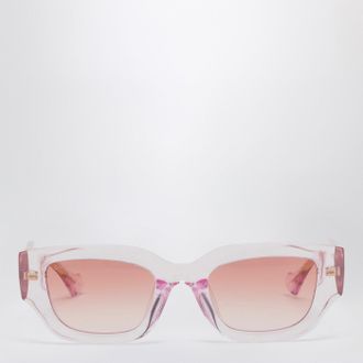 Gucci Rectangular pink/transparent sunglasses