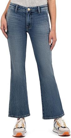 Kut from the Kloth KELSEY MID RISE ANKLE FLARE REGULAR HEM SLASH POCKET Womens Jeans EFFECTIVENESS : 16, Cotton/Denim/Polyester