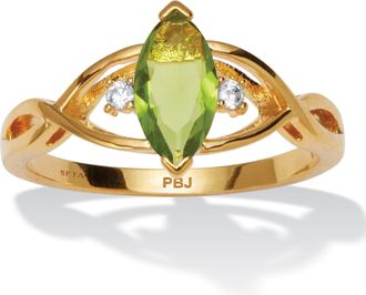 Palm Beach Jewelry Marquise Simulated Birthstone Gold-plated Ring