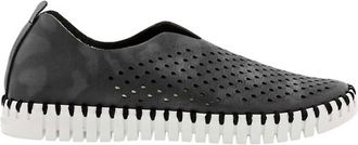 Ilse Jacobsen Womens Tulip Perforated Slip On Shoe In Black Camo
