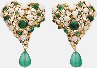 Saint Laurent Pendientes de clip adornados