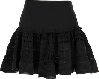 Alaia Minirok met Ruches - Dames - Korte rokken - Zwart - S - Wol - Rokken
