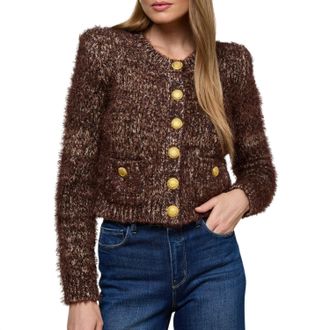 L'agence Una Knit Cardigan In Chocolate Multi