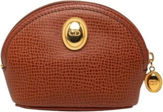 Dior Pre-owned Zip-Around Pouch - Dames - Vintage Clutch - Bruin - ONE Size - Leer - Vintage