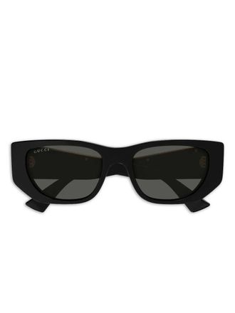 Gucci stripe geometric sunglasses - women - Acetate - 53 - Black