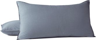 Coyuchi Organic Crinkled Percale Sham in Indigo Chambray at Nordstrom, Size Standard