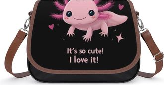 Generic Funny Cute Axolotl Womens Crossbody Bag Fashion Shoulder Handbags Message Tote Bag with Adjustable Strap