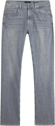 7 For All Mankind The Straight Mid Waist Jeans - Heren - Regular Fit Jeans - Grijs - W28 - Katoen - Jeans