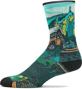 Smartwool Hike Targeted Cushion Trail Trekker Print Crew Socks Mens Crew Cut Socks Shoes Winter Moss : LG (Mens Shoe 9-11.5)