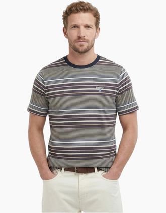 Barbour Mens Barbour Mens Steelrigg Stripe T-Shirt - Navy - Size: 40