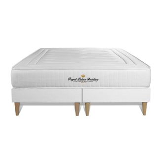 Royal Palace Bedding Royal Palace Bedding - Base Tapizada Blanco + Colch&oacute;n Con Muelles Y Viscoel&aacute;stica 2x100x200