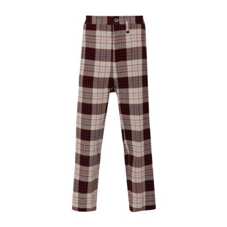 Vivienne Westwood Straight Trousers, male, Red, M, Red Check Pattern Slim Cut Trousers