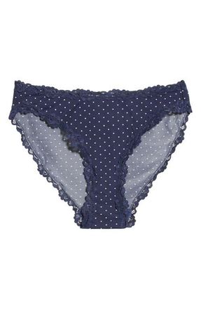 Free People Intimately FP Charlie Bikini in Navy Dot at Nordstrom, Size X-Small