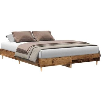vidaXL Estructura De Cama Sin Colch&oacute;n Madera Vieja 140x200 Cm Vidaxl