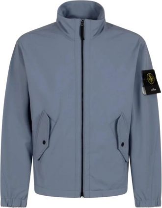 Stone Island Light Soft Shell-R Blouson - Heren - Bomber jackets - Blauw - XL - Polyester - Jassen