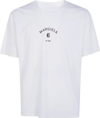 Maison Margiela 6 Printed T-Shirt - Heren - T-shirts - Wit - L - Katoen - Tops