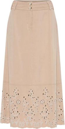 Gustav Kameel Rok Karrie Stijl - Dames - Maxi Rokken - Bruin - 2XS - Rokken