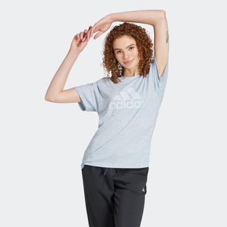 adidas T-Shirt ADIDAS SPORTSWEAR FUTURE ICONS WINNERS 3.0, Damen, Gr. L, blau (wonder blau mel), Obermaterial: 50% Polyester, 25% Baumwolle, 25% Viskose, Run