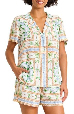 Tommy Bahama Poolside Palms Cover-Up Camp Shirt in White at Nordstrom, Size X-Large