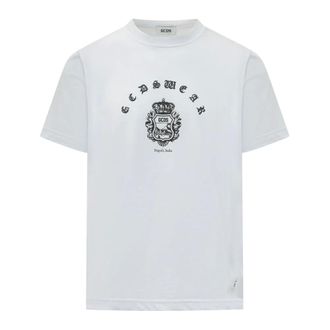 GCDS T-Shirts, male, White, Size: XL Stemma SS T-Shirt