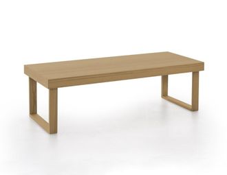 HOGAR 24 Mesa de centro de madera maciza natural, color encerado