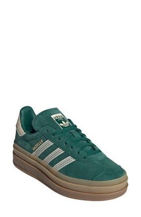 adidas Gazelle Bold Platform Sneaker in Collegiate Green/white/Gold at Nordstrom Rack, Size 7