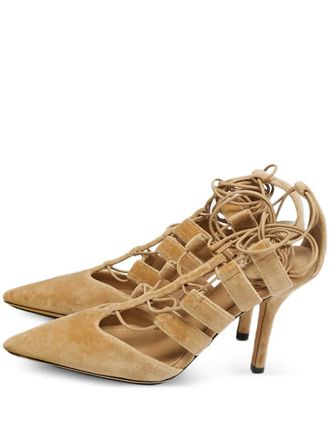 Burberry Bethany velvet pump - women - Velvet/Calf Leather/Calf Leather - 37 - Brown