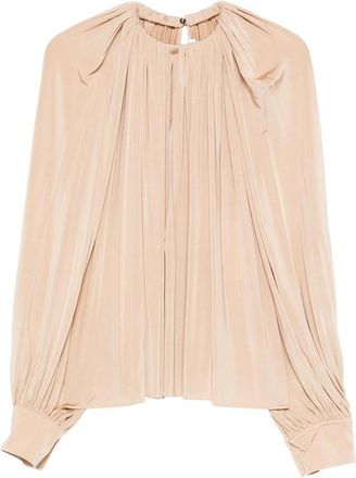 Ferragamo Gathered Long-sleeve Blouse