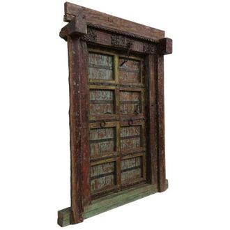 Wanderlust Deco Puerta De Madera Marron 142x35x206h Cm