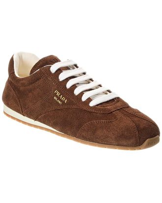 Prada Logo Suede Sneaker