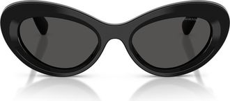 Swarovski 51mm Cat Eye Sunglasses in Black /Dark Grey at Nordstrom