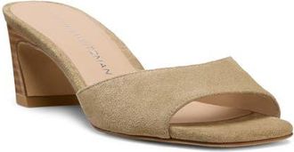 Stuart Weitzman Stassi Slide Sandal in Golden Olive/New Camel at Nordstrom, Size 8.5