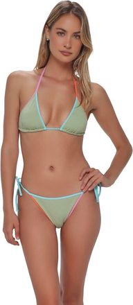 Swim Systems Trisha Triangle Bikini Swimsuit Top in Aloe Lurex at Nordstrom, Size 3X-Large