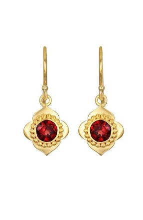 Satya Jewelry Strong Heart Garnet Drop Earrings in Red at Nordstrom