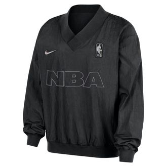 Nike Team 31 Nike Womens NBA Woven Long-Sleeve V-Neck Top in Black | HM6362-010