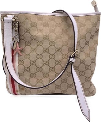 Gucci Brown Cotton Joliecoeur Shoulder Bag (Authentic Pre-Loved)