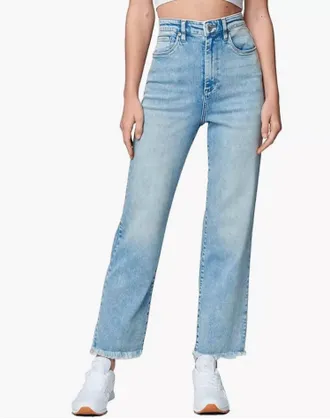 Blank NYC The Baxter Ribcage Raw Hem Straight Leg In Fdm