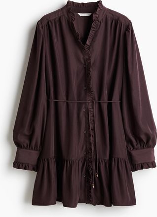 H&M Blusenkleid mit Volantbesatz - Purple