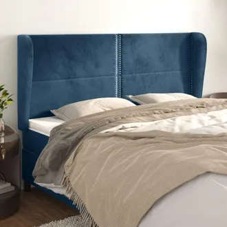 vidaXL Cabecero Con Orejas De Terciopelo Azul Oscuro 203x23x118/128 Cm Vidaxl