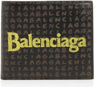 Balenciaga Snob Allover Logo Coated Canvas Bifold Wallet in Black at Nordstrom