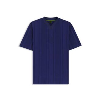 BOSS Textured-stripe T-shirt in cotton