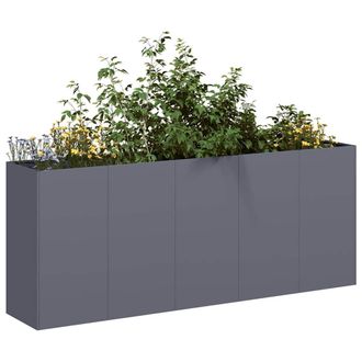 Berkfield Home Planter Anthracite 200x40x80 cm Cold-rolled Steel | Size: 200 x 40 x 80 cm